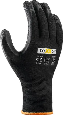 Produktbild von teXXor® Polyester-Strickhandschuh Latex beschichtet, Montage- u. Arbeitshandschuh , Größe 10 (XL)
