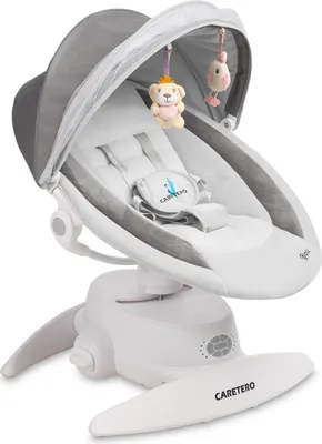 Produktbild von CARETERO Kinder Schaukelstuhl Opti - 360 Grad Drehung - Moskitonetz - Grau