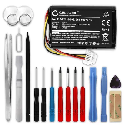Image de CELLONIC 1x Batterie pour GPS / Navigation Compatible avec Garmin Zumo 590LM, Zumo 595LM, Zumo 595, 010-12110-003 - (1800mAh, 3.7V) + kit d'outils 17pcs