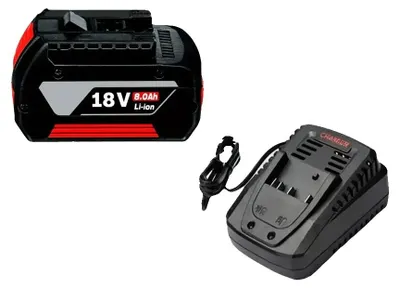 Image de Batterie, 18 V, 8,0 Ah, compatible avec les outils électriques, chargeur 8,0 Ah x 1