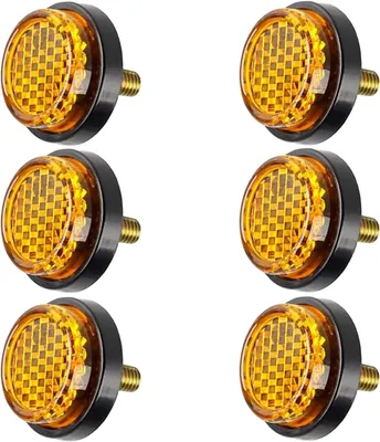 Produktbild von 6 Stück Fahrradreflektoren, Katzenaugen, Reflektoren, Motorradreflektoren, Reflektor für Motorrad, Heckreflektoren, rote Rücklichter, rund