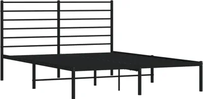 Produktbild von Bettgestell mit Kopfteil Metall Schwarz 120x190 cm