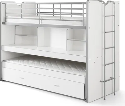 Produktbild von Hochbett Kalinda 222x102x161 Holzwerkstoff+Metall Weiß