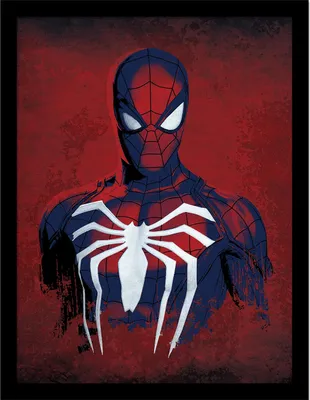 Produktbild von Spider-Man - Gerahmtes Poster "Spider On The Chest" PM8540 (40 cm x 30 cm) (Rot)