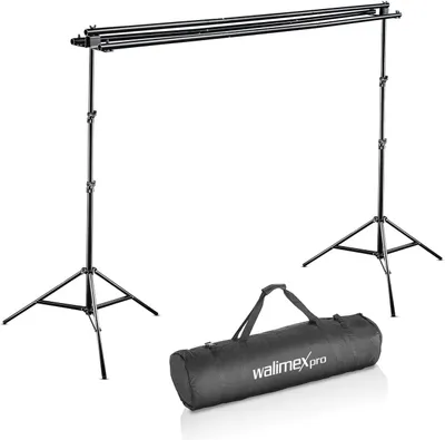 Obrázok produktu pre Walimex pro 14916, systém pozadia s 3 pozadiami a taška, 290 cm, čierna farba