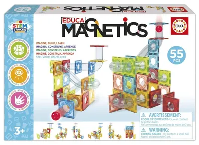 Produktbild von Educa Borras Magnetspiel Magnetische Dampfeisenbahnen - 55 Teile Kugelkreis