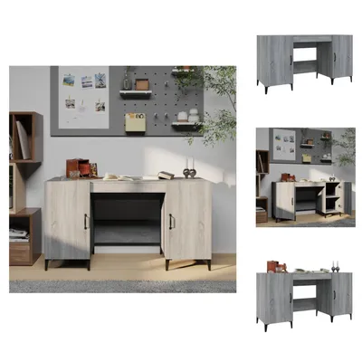 Image de vidaXL Bureau Gris Sonoma 140x50x75 cm Bois composite - Bureaux