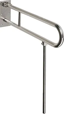 Produktbild von BELP Stützklappgriff in U-Form mit Standfuß Edelstahl gebürstet 100x800x829 mm, 120 kg Traglast für Bad & WC >> zum Bohren