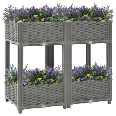 Image de vidaXL Hochbeet 80x40x71 cm Polypropylen