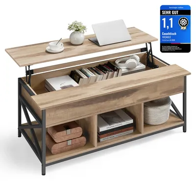 Obrázok produktu pre VASAGLE konferenčný stolík, s nastaviteľnou výškou, s X-opierkami, 120 x 60 x (48-62) cm