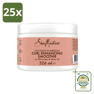 Imagen del producto de 25 unidades de SheaMoisture Crema Acondicionadora para Rizos con Coco e Hibisco, 326 ml - Paquete de suministro