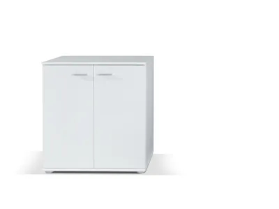 Produktbild von Kommode MIREN III Weiß – Sideboard mit 2 Türen – Wohnzimmerschrank für Wohnzimmer, Esszimmer und Flur
