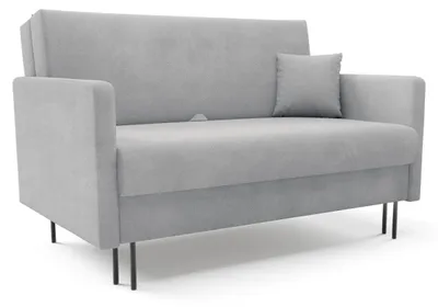 Produktbild von LIKMA Mara Schlafsofa 3-Sitzer 148x98x107 cm Hellgrau ausklappbar mit Bettfunktion 130x188 cm Sofa mit Stauraum und Kissen