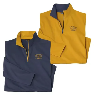 Produktbild von Atlas For Men - Oberteil Reißverschluss für Herren (2er-Pack) AF937 (4XL) (Gelb/Marineblau)