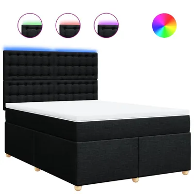 Immagine prodotto di vidaXL Letto a molle con materasso nero 140x200 cm in tessuto