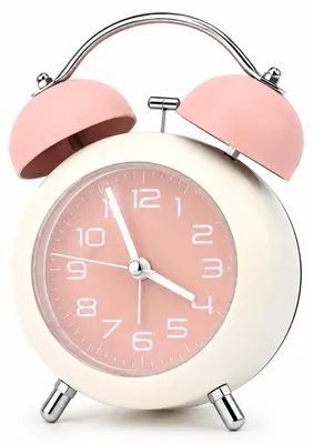 Analoger Wecker, leise, mit Licht, rosa, 11×5×15 cm