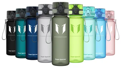 Produktbild von Super Sparrow Trinkflasche - Tritan Wasserflasche - 500ml - BPA-frei - Ideale Sportflasche - Sport, Wasser, Fahrrad, Fitness, Uni, Outdoor - Leicht
