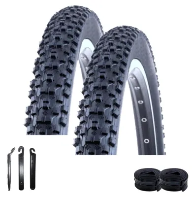 Produktbild von 2 x Kenda K-1027 Fahrradreifen MTB 26 x 2,10 (54-559) Schwarz + 2 passende Schläuche DV inkl. Reifenheber
