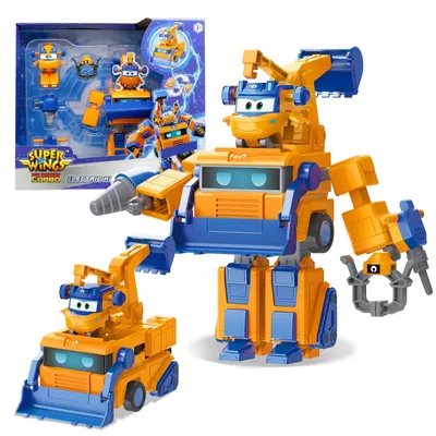 Produktbild von Super Wings Verwandlungsroboter Marty, 16 cm groß, 2-in-1 Verwandlungsroboter Fahrzeugspielzeug, mit 5 cm großer Figur, Verwandlungsfähiges Spielzeug für Kinder ab 3 Jahren Jungen Mädchen, oran