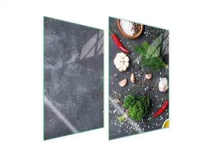 Produktbild von Herdabdeckplatten 2 teilig 35x52 Glaskeramikkochfeld Abdeckung Glas Schneidebrett Schiefer Küche