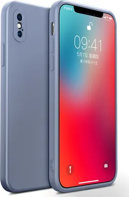 Image de coque iPhone X, coque en caoutchouc silicone liquide, résistante aux chocs et aux rayures pour iPhone X Violet