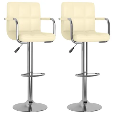 Produktbild von Barhocker 2 Stk. Creme Kunstleder