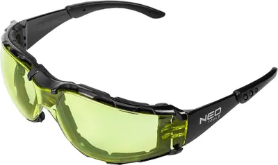 Produktbild von NEO TOOLS Schutzbrille Arbeitsschutzbrille UV mit Schaumstoffeinlage, gelbe Gläser