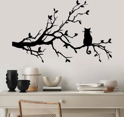 Obrázek produktu pro Wallity, Cat 12, dekorativní kovový doplněk na zeď, černý, 100 % KOV, 80 x 50 cm