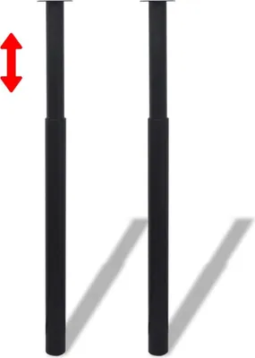 Image de vidaXL Pieds de table télescopiques 4 pcs. noir 710 - 1100 mm