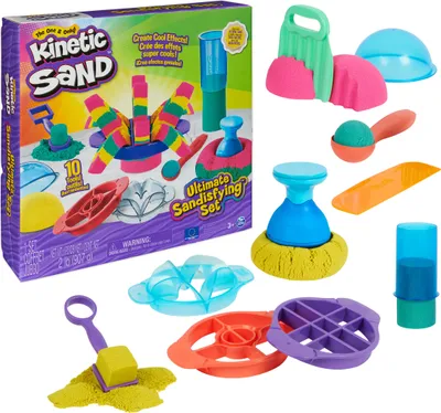 Produktbild von Kinetic Sand Ultimate Sandisfying Set mit 907 g und 10 Werkzeugen, Kinetischer Sand für Kinder, 3 Jahr(e), Kunststoff, Pink, Türkis, Gelb