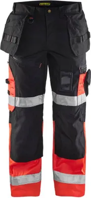 Produktbild von Blakläder High Vis Bundhose 1508 1860 in div. Farben, Farbe:schwarz/rot, Größe:58