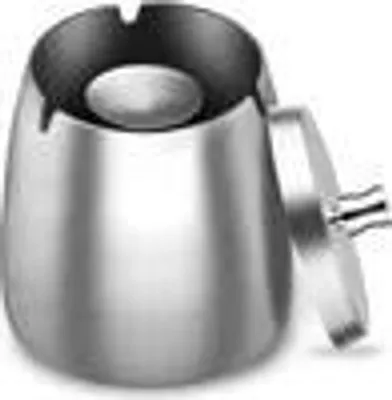 Produktbild von Aschenbecher Edelstahl, winddichter Deckel, robust, rutschfest, große Kapazität, leicht zu reinigen, mit Zigarettenschutz, zerlegbar, moderner Tischaschenbecher U-Form, für Innen & Außen, Heim &