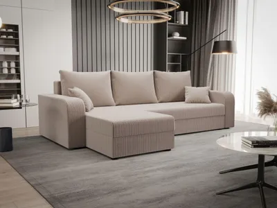 Produktbild von BEDANTE ECKSOFA HEWLET L BIS Zoom 1 Links Beige mit Schlaffunktion L-Form Sofa mit Stauraum Bettkasten Wohnzimmersofa Couch Sofa Bettsofa Bettkasten Bettcouch
