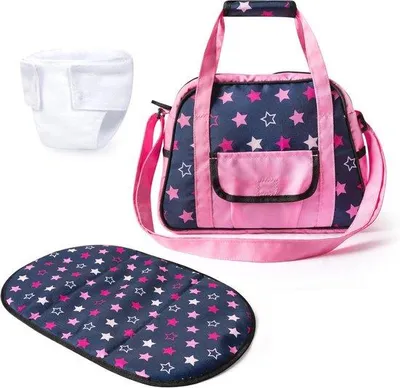 Productafbeelding van Poppenluiertas met Verschoningsmatje en Rits - Luiertas Accessoires voor Poppen