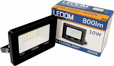 Obrázek produktu pro LED reflektor LEDOM 10W LED reflektor super jasný 800LM venkovní reflektor 4000K neutrální bílá reflektor IP65 vodotěsný reflektor venkovní reflektor