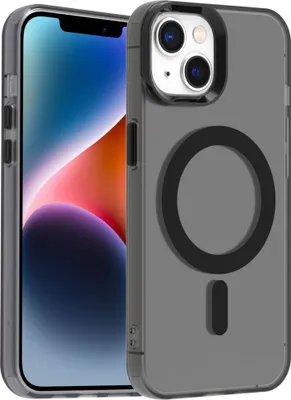 Immagine prodotto di Custodia per iPhone 13, compatibile con MagSafe, sottile custodia semi-trasparente opaca antiurto Nero