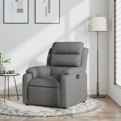 Image de Fauteuil - Fauteuil de relaxation - Fauteuil pivotant - Fauteuil télé - Tissu gris foncé - Fonction d'inclinaison manuelle