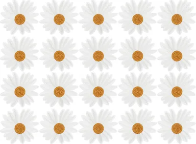Produktbild von 20 Stück Gänseblümchen-Blumen-Patch, dekorativer Kleidungsaufkleber, DIY-Applikationen zum Aufbügeln, Bekleidungszubehör