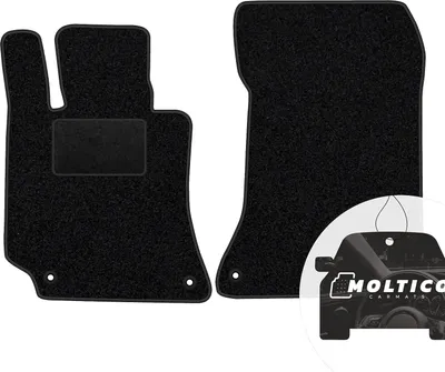 Produktbild von moto-MOLTICO Vorne Fußmatten Auto Velours Autoteppiche Schwarz Automatten Set 2-teilig passend für Mercedes-Benz SLK R171 2004-2011
