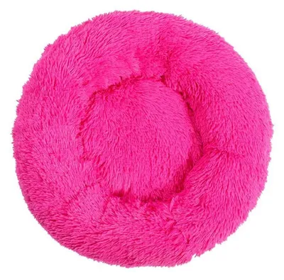 Image de Lit pour chien, lit pour chat, doux, rond, en peluche, 100 cm, rose