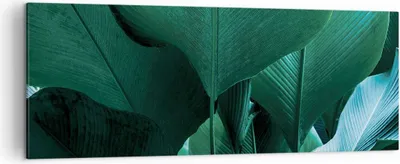 Produktbild von Bild auf Leinwand - Leinwandbild - Einteilig - Blätter Palmen Banane - 140x50cm - Wand Bild - Wanddeko - Wandbilder - Leinwanddruck - Bilder - Wanddekoration - Leinwand bilder - AB140x50-4694