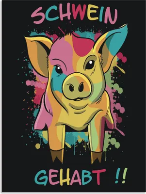 Produktbild von ARTland Wandbild Alu für Innen & Outdoor Schwein Gehabt Größe: 45x60 cm