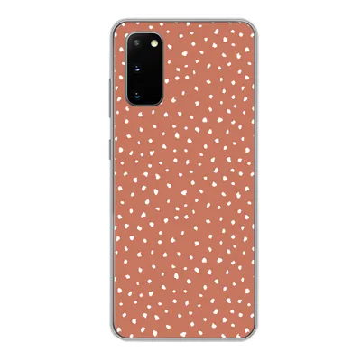 Produktbild von MuchoWow® Handyhülle Schutzhülle Hülle für Samsung Galaxy S20 Tupfen - Orange - Weiß Silikon Softcase Handy Hülle - Bild