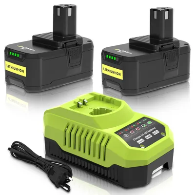 2er-Pack 5,0 Ah Akku 18 V + Schnelllader 3 A