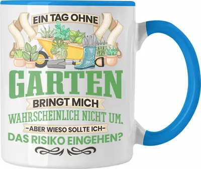 Produktbild von Trendation - Garten Tasse Geschenk für Gärtner Hobbygärtner Lustiger Spruch Geschenkidee Männer (Blau)