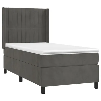 Produktbild von vidaXL Boxspringbett mit Matratze Dunkelgrau 80x200 cm Samt
