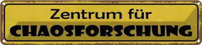 Produktbild von vianmo Blechschild 10x46 cm Zentrum für Chaosforschung Dekoration Spruch Zitat