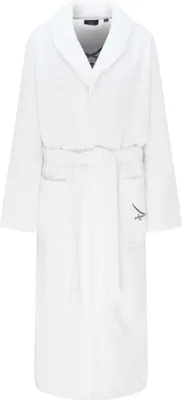 Produktbild von Sansibar Uni-Bademantel mit Schalkragen, gesticktes Sansibar Logo, hautfreundlich, pflegeleicht, weiß, M/L