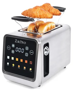 Immagine prodotto di ZACHVO, tostapane a 2 fette in acciaio inossidabile con touchscreen intelligente e timer LED