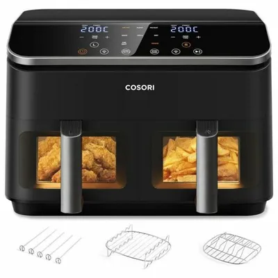Obrázok produktu pre Cosori Dual Basket Chef Edition, Teplovzdušná fritéza, 8,5 L, 1 kg, 35 °C, 230 °C, Dvojitý